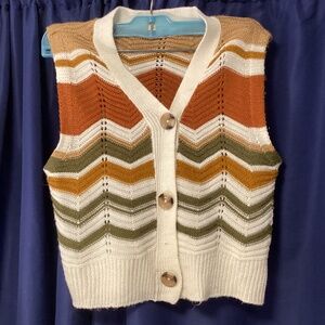 Multicolor crochet vest